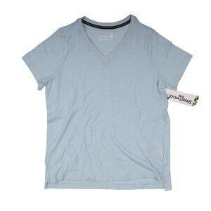 Smartwool ESF19196 Women's Everyday V-Neck T-Shirt - Winter Sky Heather, SM